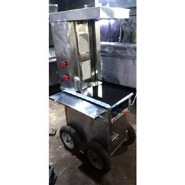 Ss Counter Type Shawarma Machine With 4 Wheel - Stainless Steel, 1200x600x1500 mm | Portable, Easy Operation, Two Spits, Four Wheels