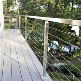 Ss Wire Rope Railing, Mounted: Floor