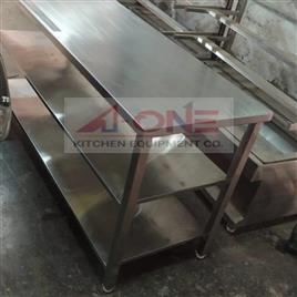 Ss Work Table With 2 Under Shelves In Kolkata A One Kitchen Equipment Co