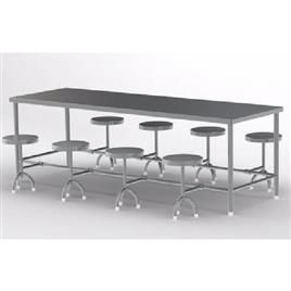 Stainless Steel 8 Seater Ss Canteen Dining Table
