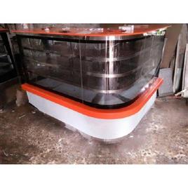 Stainless Steel And Glass L Bend Display Counter, Ss Grade: 304