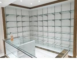 Stainless Steel Garments Glass Display Rack