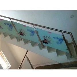 Stainless Steel Printed Glass Railing, Surface Finish: Finished Polished