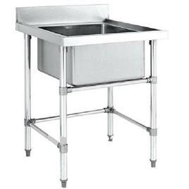 Stainless Steel Single Sink, Sink Size: 24"x24"x34"+4"