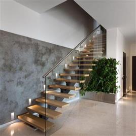 Stainless Steel Stairs Plain Glass Railing, Surface Finish: Polished