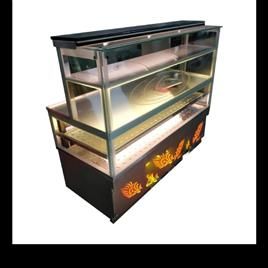 Stainless Steel Static Sweet Display Counter Flat Glass