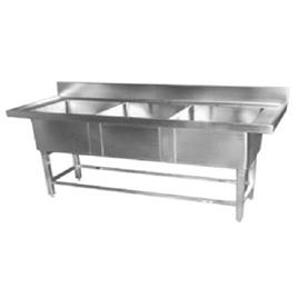 Stainless Steel Three Compartment Sink