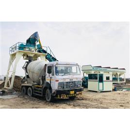 Stationary Concrete Batching Plant Twin Shaft Mixer 304560 Mh, CEMENT BIN: 1.5 TONS