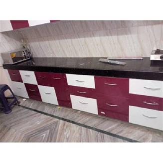 Straight Wooden Modular Kitchen 010
