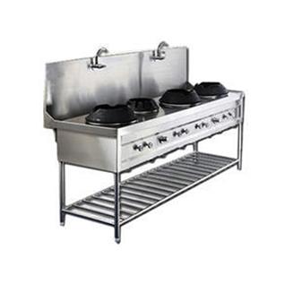 Three Burner Chinese Range With Stock Pot