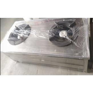 Two Burner Cooking Range Sq Grid With One Under Shelf And Three Side Splash