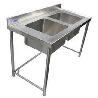 Two Unit Sink - Stainless Steel 1200x600x850 mm, 18 Gauge, Polished Finish, Double Basins, Durable Structure
