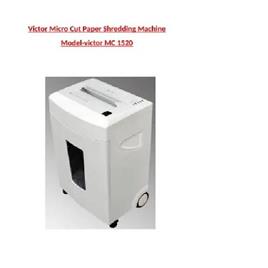 Victor Paper Shredder Model Victor Mc 1520, Material: Plastic