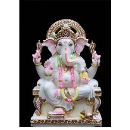 White Ganesh Statue, Handcrafted: Yes