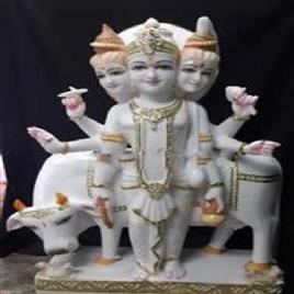 White Marble Dattatreya Statue