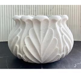 White Marble Decorative Flower Pot