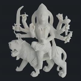 White Marble Durga Statue In Alwar Vasisth Murti Kala Kendra, Material: Marble