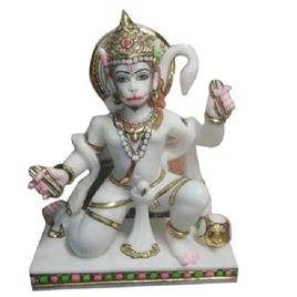 White Marble Hanuman Statue, Material: Marble