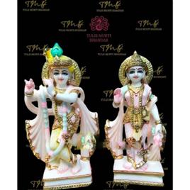 White Marble Lord Radha Krishna Statues, Usage/Application: Worship