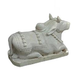 White Marble Nandi Statue 4, Religious: Hindu