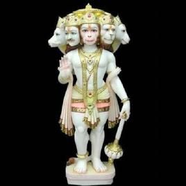 White Marble Punchmukhi Hanuman Ji Statue