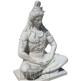 White Marble Shiva Statue 2, Material: Marble