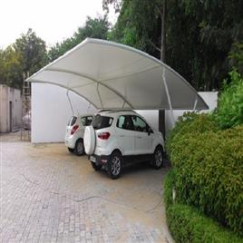 White Tensile Car Parking Structure