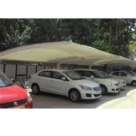 White Tensile Parking Shade