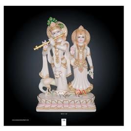 White Traditional Moorti Radha Krishna, Religious: Hindu