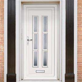 White Upvc Exterior Door, Glass Type: Toughened Glass