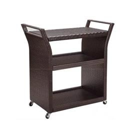 Wicker Basket Trolley, Color: Brown