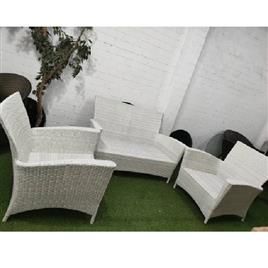 Wicker Outdoor Sofa Set 2, Color: Black