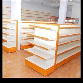 Wooden Orange Supermarket Racks