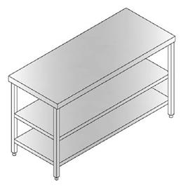 Work Table With Under Shelf And Middle Shelf